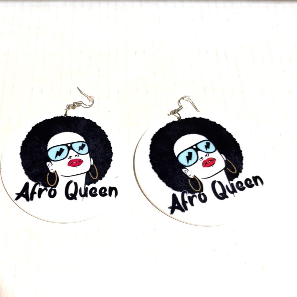 Afro Queen Black and White Earrings